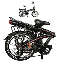 CM67 Bici Biciclette elettriche per Adulto Unisex Nero, In Lega di alluminio Ebikes Biciclette all Terrain Autonomia 45-55km velocit Massima 25 km / h Portatile Potenza 250 W 36V 10 Ah