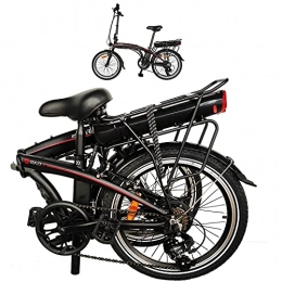 HUOJIANTOU Bici Biciclette elettriche per Adulto Unisex Nero, In Lega di alluminio Ebikes Biciclette all Terrain Donna 7 velocit Fino a 25km / h 45-55 km 36V 250W 10Ah Rimovibile agli ioni di Litio