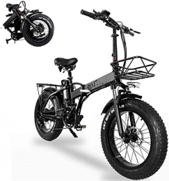 ZJZ Bici elettriches Biciclette elettriche pieghevoli per adulti 20 pollici con batteria agli ioni di litio da 15 Ah rimovibile di grande capacità da 48 V con strumento elettronico e cestino rimovibile per bicicletta unis