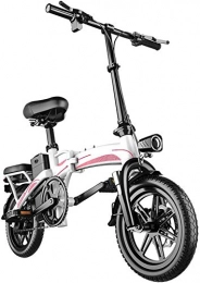 FanYu Bici elettriches Biciclette elettriche Pieghevoli per Adulti 400W e Bike 48V 16Ah Batteria agli ioni di Litio Rimovibile di Grande capacità Altezza del Manubrio Regolabile-Bianca
