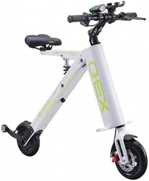 ZJZ Bici elettriches Biciclette elettriche veloci per adulti Bicicletta elettrica pieghevole per bicicletta Velocità massima per adulti 20 km / h 20 km a lungo raggio con display LCD a due ruote per auto (colore: bianco)