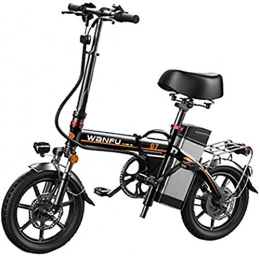 ZJZ Bici Biciclette elettriche veloci per adulti Telaio in lega di alluminio da 14 pollici Bicicletta elettrica pieghevole portatile Sicurezza per adulti con batteria agli ioni di litio rimovibile da 48 V Moto