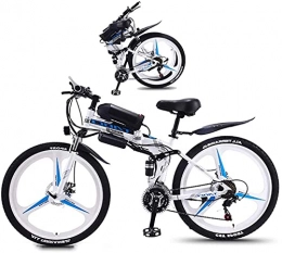 ZJZ Bici elettriches Biciclette, mountain bike elettrica pieghevole bici da 26 pollici con pneumatici grassi, motore da 350 W, sospensione completa e ingranaggi a 21 velocità con retroilluminazione LCD 3 modalità di guida