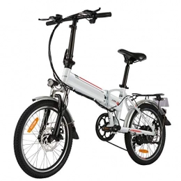 BIKFUN Bici elettriches BIKFUN Bicicletta elettrica Mountain Bike, 20 / 26" pieghevole e-bike con batteria al litio 36V 8Ah, 250W Brushless Gear Motor, 21 marce, doppia sospensione (20" nero)