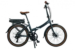Blaupunkt Bici Blaupunkt Frida 500 | Falt-E-Bike, Designbike, Klapprad, Bicicletta elettrica Pieghevole Unisex-Adulti, Grigio Lava Opaco, 24 inches