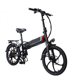 BXZ Bici BXZ Bicicletta elettrica, bicicletta elettrica da 20 pollici da 250 W con batteria agli ioni di litio rimovibile da 48 V 10, 4 Ah per adulti, cambio a 7 velocità, Nero
