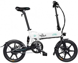 BXZ Bici BXZ Bicicletta elettrica Bicicletta elettrica, pieghevole leggera, bicicletta elettrica 36V / 250W, velocità massima 25 km / h, adatta per uomini e donne adulti, 7.8 Ah 16 pollici bianco