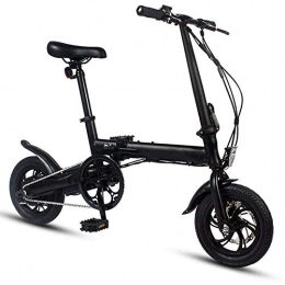 BXZ Bici elettriches BXZ Bicicletta elettrica Mini bicicletta elettrica pieghevole 12 '36V 5, 2 Ah Tre modalità di lavoro, Nero