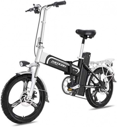 BXZ Bici elettriches BXZ Bicicletta elettrica pieghevole leggera Bicicletta elettrica Ruote da 16 pollici Ebike portatile con pedale 400W Power Assist Bicicletta elettrica in alluminio Velocità massima fino a 25 Mph, Nero