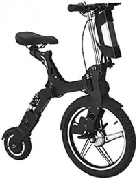 BXZ Bici elettriches BXZ Bicicletta elettrica pieghevole, piccola batteria al litio per auto elettrica a due ruote Telaio in lega di alluminio Mini auto per adulti per uomini e donne, nero