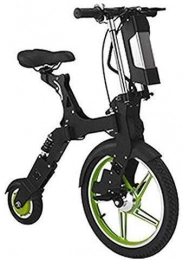 BXZ Bici elettriches BXZ Bicicletta elettrica pieghevole, piccola batteria al litio per auto elettrica a due ruote Telaio in lega di alluminio Mini auto per adulti per uomini e donne, verde