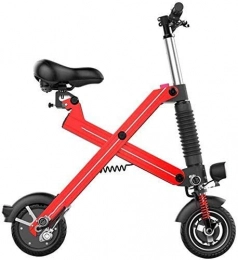 BXZ Bici BXZ Bicicletta elettrica pieghevole, telaio in lega di alluminio Mini auto elettrica a due ruote a pedale Velocità massima 25 Km / h Mini auto elettrica per adulti, per avventura all'aperto, Rosso
