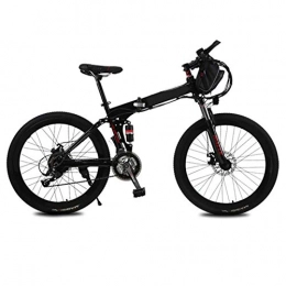 BXZ Bici elettriches BXZ Mountain bike elettrica aggiornata, bicicletta elettrica da 26 pollici da 250 W con batteria agli ioni di litio da 36 V 12 Ah rimovibile, cambio a 21 velocità, con borsa, Nero