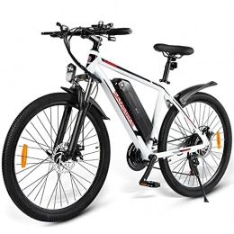 CHEIRS Bici CHEIRS Bici elettrica, e-Bike 350W 26'', con Display Strumenti LCD, Batteria agli ioni di Litio 36V 10Ah, e-Bike 21 velocità, White