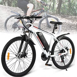 CHEIRS Bici elettriches CHEIRS Bici elettrica per Adulti, 26 Pollici 36V 10AH Batteria agli ioni di Litio Mountain Bike elettriche Motore 350W Bici elettrica per Adulti, con Display LCD, White