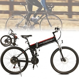 CHEIRS Bici elettriches CHEIRS Bicicletta elettrica Pieghevole, 26"500W 48V 10AH E-Bike per Allenamento in Bicicletta all'aperto, 21 velocità Professionale, Black