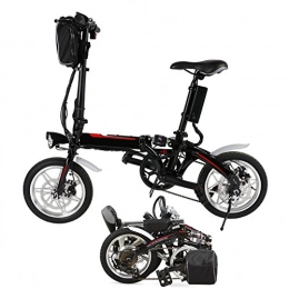 Chigant Bicicletta elettrica pieghevole da 14 pollici, Mini E-Bike Mountain Bike Nero City Rad, 36 V/250 W batteria agli ioni di litio, portata fino a 40 km con fanale LED per ragazzi e adulti (cuscinetto UE)