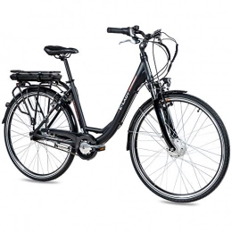 CHRISSON Bici elettriches CHRISSON - Bicicletta elettrica da trekking e City Bike per donna, 28 pollici, e--Lady, con cambio Shimano Nexus a 7 marce, con motore Ananda, 250 W, 36 V, colore: Nero