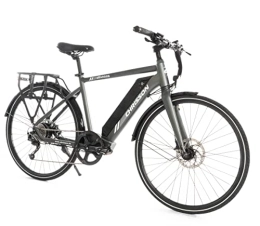 CHRISSON Bici elettriches CHRISSON ESARGOS Gent - Bicicletta elettrica da 28 pollici, cambio Shimano 506 Wh, secondo StvZO Samsung Dark Iron grigio