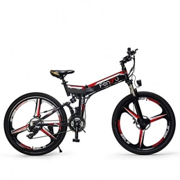 LYGID Bici elettriches City Bicicletta elettrica per Adulti Bike Pieghevole ausiliaria 250W 48V Batteria Litio Mountain Bike Snow per MTB 26"con Disco Idraulico Brake