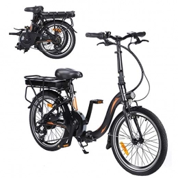 CM67 Bici elettriches CM67 -F054 Bicicletta elettrica pieghevole da 20 pollici, in alluminio, sistema a sgancio rapido a 7 marce, pieghevole, elettrica pieghevole, con luce a LED, per uomo e donna, capacità di carico 120kg