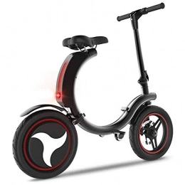 MQQ Bici Completamente Pieghevole Bicicletta elettrica, Ultra-Light Portatile Automobile elettrica, Mini Batteria al Litio (Color : Nero)