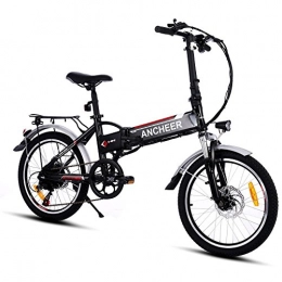 cooshional Bicicletta elettrica Bici Pieghevole Mountain Bike velocità di 250W / 7 proiettore Luminoso LED e Corno