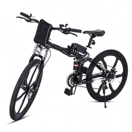 Cooshional Bici cooshional Bicicletta elettrica pieghevole Mountain bike cerchi a raggi in lega di alluminio Potenza: Sotto 500W nero