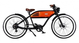 GREASER - Michaelblast Bici elettriches Cruiser Vintage Style e della Bike Bicicletta Greaser Black di Orange