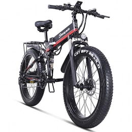 cuzona Bici cuzona Bicicletta elettrica 1000W Bici da Spiaggia elettrica 4 0 Fat Tire Bici elettrica 48V Mens Mountain Bike Snow E-Bike 26inch Bicycle-MX01-Red_Spain