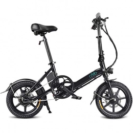 CYQAQ Bici elettrica FIIDO D3 Pieghevole, Bicicletta elettrica in Alluminio da 250 W con Pedale per Adulti e Ragazzi, Bici elettrica da 14"con Batteria agli ioni di Litio da 36 V / 7,8 Ah