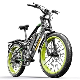 cysum Bici elettriches cysum M900 Bici elettriche da uomo, Fat Tire 26 pollici E-Bike, Mountain Bike con batteria Li-Removable 48V 17Ah E-Bike, (verde- Aggiornato)