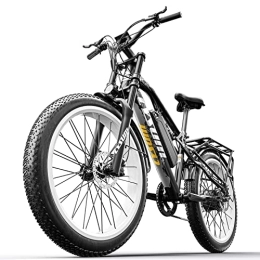 cysum Bici elettriches Cysum M999 Bici elettrica Fat E-Bike Mountain bike elettrica da 26 pollici per uomini e donne (Bianco)