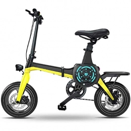 D&XQX Bici elettriches D&XQX 14 Pollici Bicicletta elettrica, Adulto Portatile Pieghevole Bici elettrica della Montagna con 36V agli ioni di Litio E-Bike 400W Potente Motore Adatto per Gli Adulti, 80KM, Giallo
