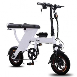 D&XQX Bici D&XQX Bici elettrica, 12" E-Bike Unisex Ibrida Folding Bike con 48V 25Ah Batteria al Litio Rimovibile, per Pendolari Città, Nero