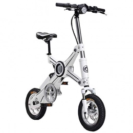 D&XQX Bici elettriches D&XQX Bicicletta Pieghevole elettrica, da 10 Pollici in Lega di Alluminio Chainless Bici elettrica Pieghevole Leggero e Veloce Ebike con Seat Bambino, 7.8Ah Due Posti, Bianca