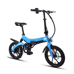 D&XQX Bici elettriches D&XQX Pieghevoli E-Bike, da 14 Pollici Elettrico Assist Biciclette, 36V * 10.2AH Lega di Alluminio Ultraleggero e Piccolo batterie al Litio Mini Bicicletta, Blu