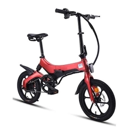 D&XQX Bici D&XQX Pieghevoli E-Bike, da 14 Pollici Elettrico Assist Biciclette, 36V * 10.2AH Lega di Alluminio Ultraleggero e Piccolo batterie al Litio Mini Bicicletta, Rosso