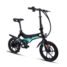 D&XQX Bici D&XQX Pieghevoli E-Bike, da 14 Pollici Elettrico Assist Biciclette, 36V * 10.2AH Lega di Alluminio Ultraleggero e Piccolo batterie al Litio Mini Bicicletta, Verde