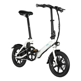 Fiido Bici D3 PRO FIIDO Bicicletta Elettrica Pieghevole, Portatile System Bicycle High Strength Aluminum Alloy Brushless Gear for Adulti batteria da 10.5 Ah, motore da 250 W, portata fino a 60 km (White)