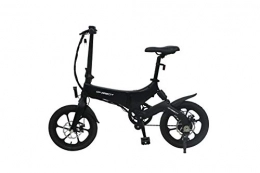 Dalkey123 Bici Dalkey123 - Bicicletta elettrica pieghevole, mini bici da scooter con 3 velocità regolabili, per adulti, chilometraggio massimo 50 kg, bicicletta elettrica ultraleggera con sedile regolabile (nero)