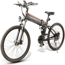 DASLING Bici elettriches DASLING Pneumatici da 26 Pollici Bici elettrica Ciclomotore a Raggi Cerchio Pieghevole Ebike 48V 500W Bicicletta 3 modalità per Adulti (Nero)-Rosso
