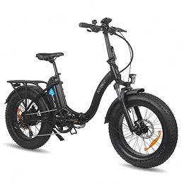 DERUIZ Bici DERUIZ AMBER Bicicletta elettrica pieghevole da 20 pollici, bici elettrica per adulti, batteria al litio rimovibile da 624 Wh a 7 velocità, freni a disco idraulici Shimano (nero)
