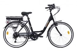Discovery Bici Discovery E4000, Bicicletta a pedalata assisita, City Bike con Ruote da 26", Cambio Shimano 6 velocità Donna, Nero