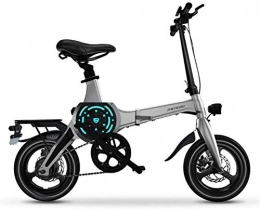 DLC Bici elettriches DLC Bicicletta Elettrica da 14 Pollici Portatile Pieghevole Mountain Bike Elettrica per Adulti con 36V Batteria Agli Ioni Di Litio E-Bike 400W Potente Motore Adatto per Adulti, Red-100To180Km, Grigio