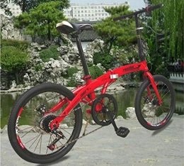 Domrx Bici elettriches Domrx Bicicletta elettrica in Lega di Alluminio con Batteria al Litio Pieghevole a velocità variabile da 48 V da 20 Pollici, Rossa