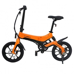 Duial Bici elettriches Duial Electric Bike Folding 16 inch Wheels Ebike Bicycle Adjustable Portable Shock Absorption Mechanism Electric And Manpower Modes Suitable for Commuting Shopping Cycling Outdoor, Max Load 120 kg