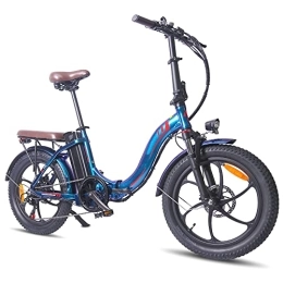 DuraB  DuraB Bicicletta elettrica pieghevole, 20 pollici, pneumatici grandi, 36 V 18 Ah, 250 W, bici elettrica pieghevole, 7 velocità, bici elettrica elettrica da città elettrica per adulti (blu navy), 174*60*118cm