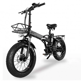 Lamtwheel Bici elettriches Ebike Città Mountain Bike Pieghevole, Bici elettrica con Booster a Cinque Velocità, 750W 15AH, Pneumatici 20", Velocità massima 45 km / h, Con cestino (Senza borsa da bici)