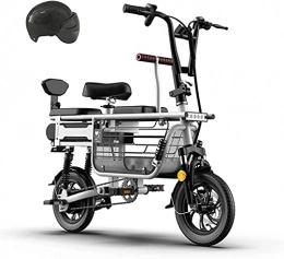 ZMHVOL Bici elettriches Ebikes, bicicletta elettrica per genitore-figlio con batteria al litio 48V 8A Biciclette per batteria al litio con seggiolino per bambini e grande scooter elettrico cestello di accumulo con doppio ass